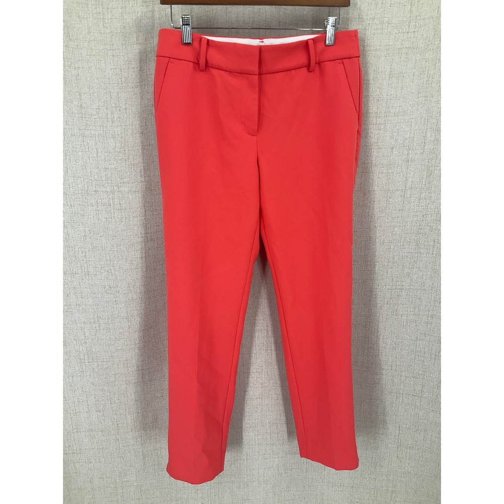 Talbots Hampshire Ankle Pant Women 4 Coral Red Orange Classic Minimalist Preppy